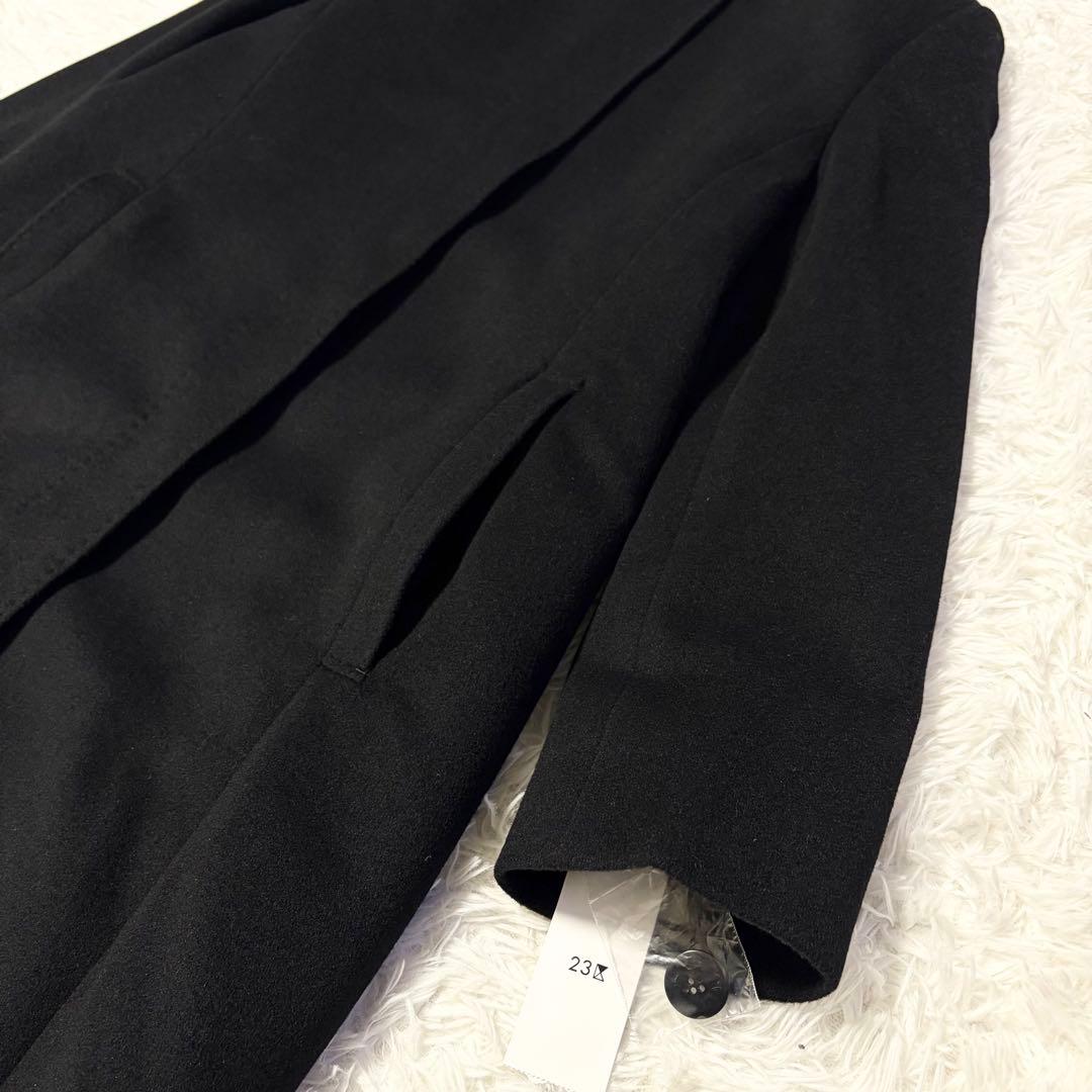 【新品】23区 ウールアンゴラ ビーバースタンドカラーコート 黒44