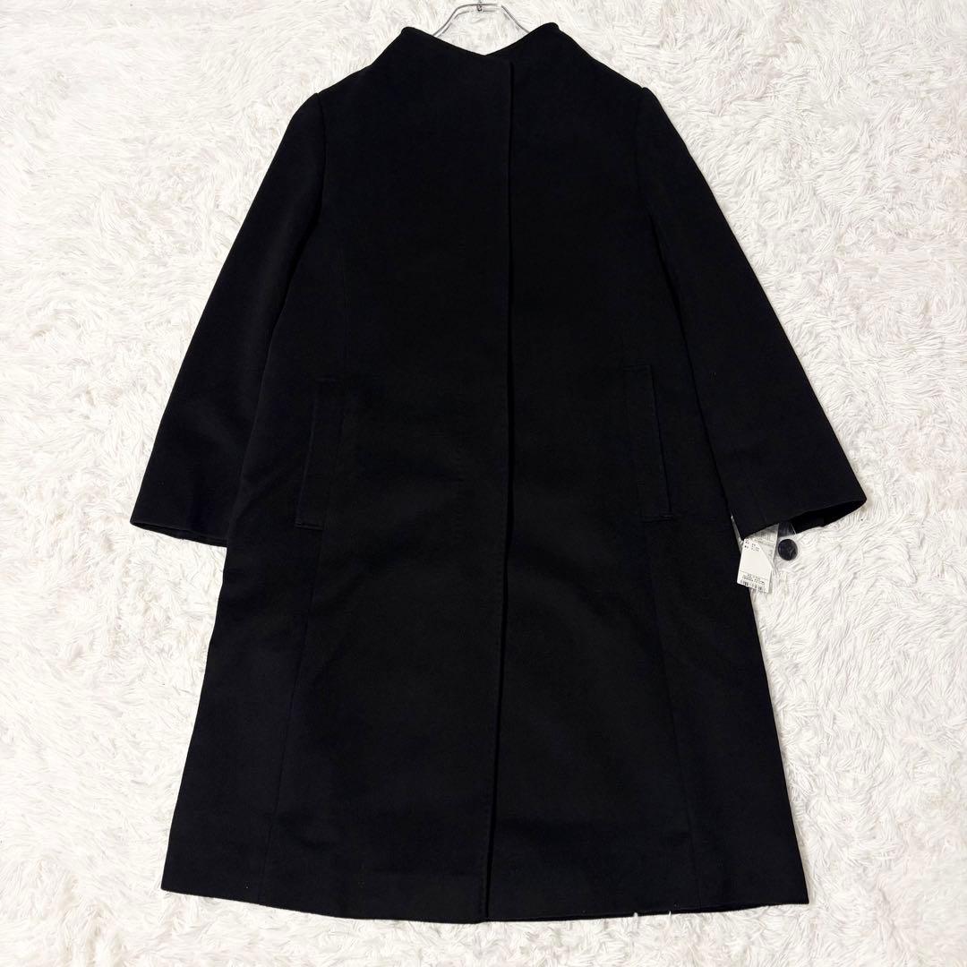 【新品】23区 ウールアンゴラ ビーバースタンドカラーコート 黒44
