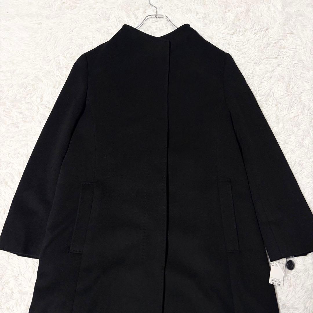 【新品】23区 ウールアンゴラ ビーバースタンドカラーコート 黒44