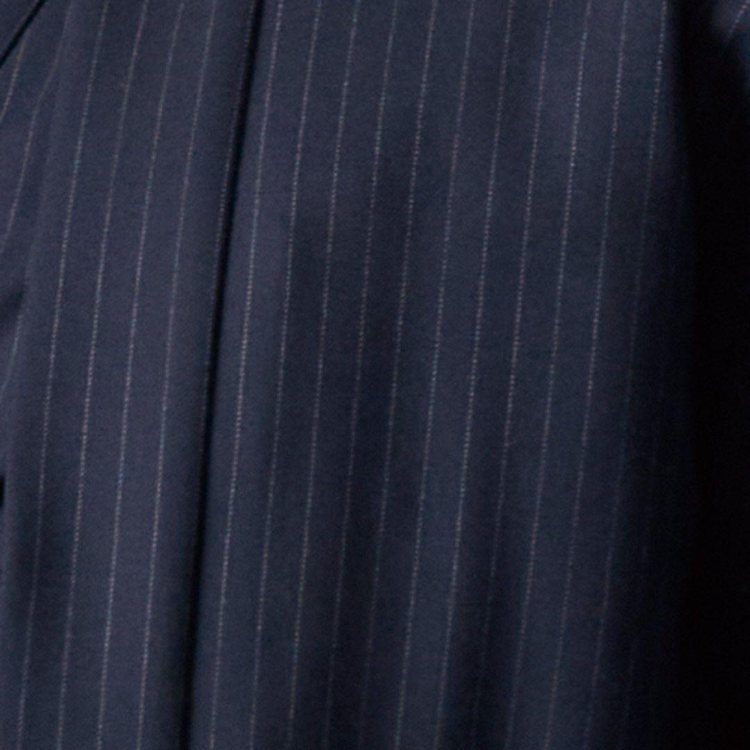 Japan Style 男の創作着物和風スーツ 　（3点）ネイビーストライプ　M