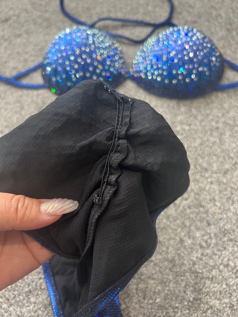 jbbf コンテストビキニ　ブルー　スワロフスキー