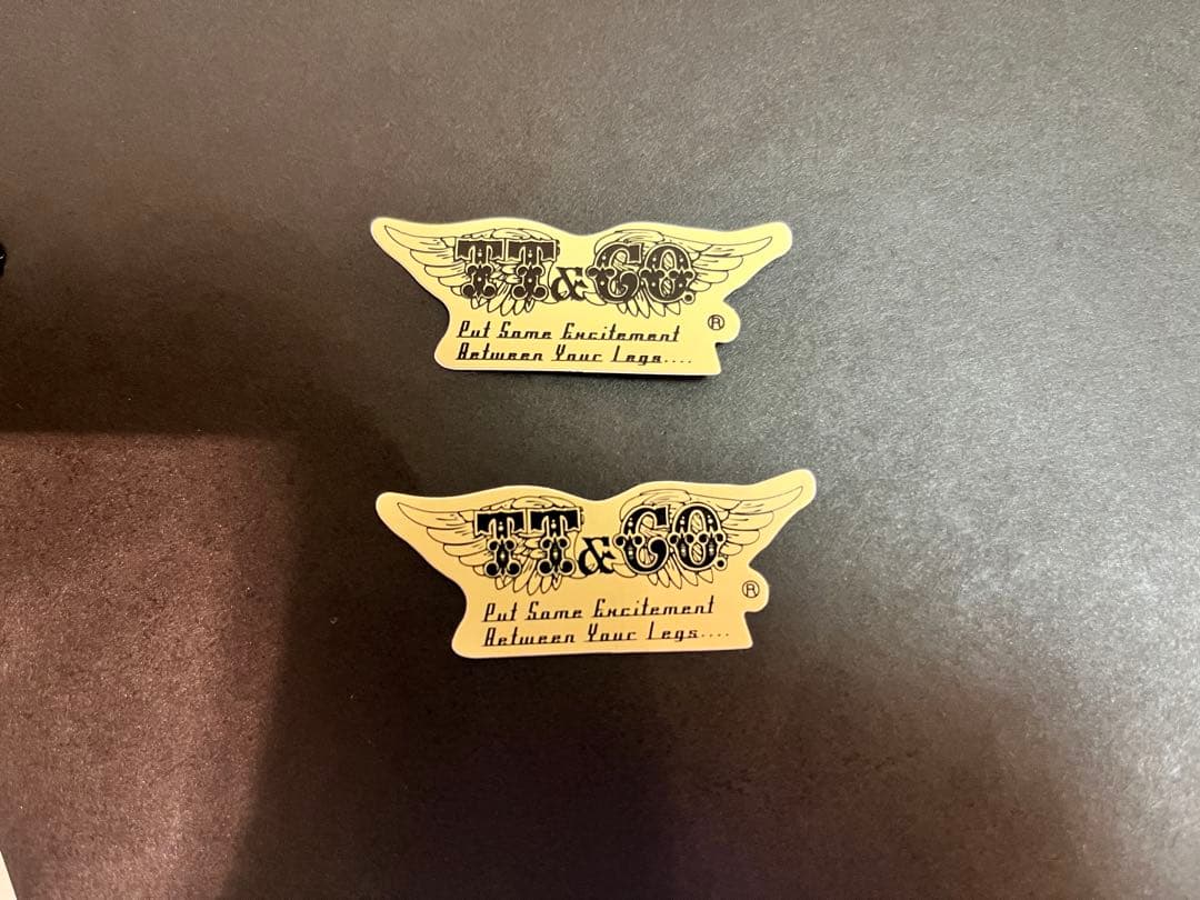 【美品】tt&coイーグルロードブラック本革イヤーカバー付ハーフヘルメット