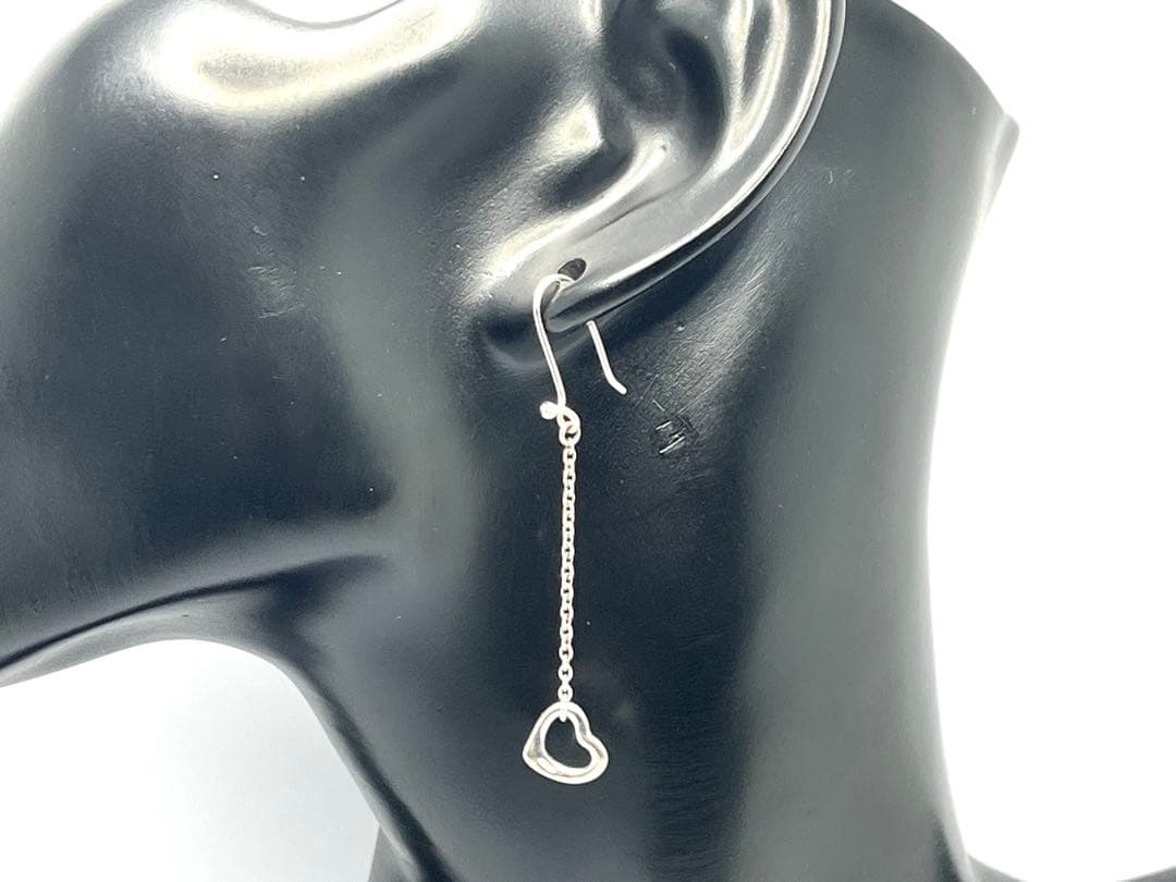 h600 ティファニー　オープンハート　ドロップ　フック　ピアス　シルバー925