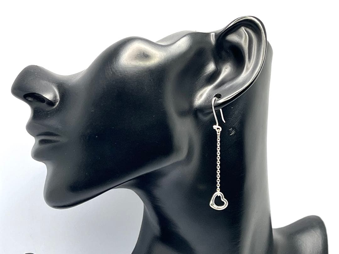 h600 ティファニー　オープンハート　ドロップ　フック　ピアス　シルバー925