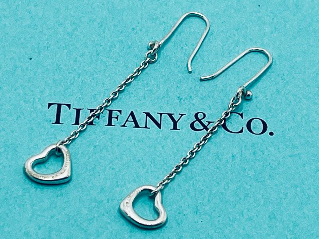 h600 ティファニー　オープンハート　ドロップ　フック　ピアス　シルバー925