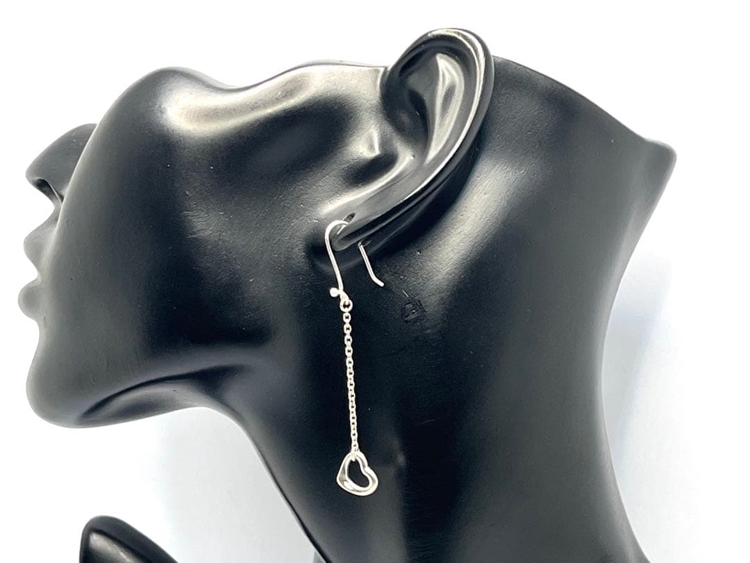 h600 ティファニー　オープンハート　ドロップ　フック　ピアス　シルバー925