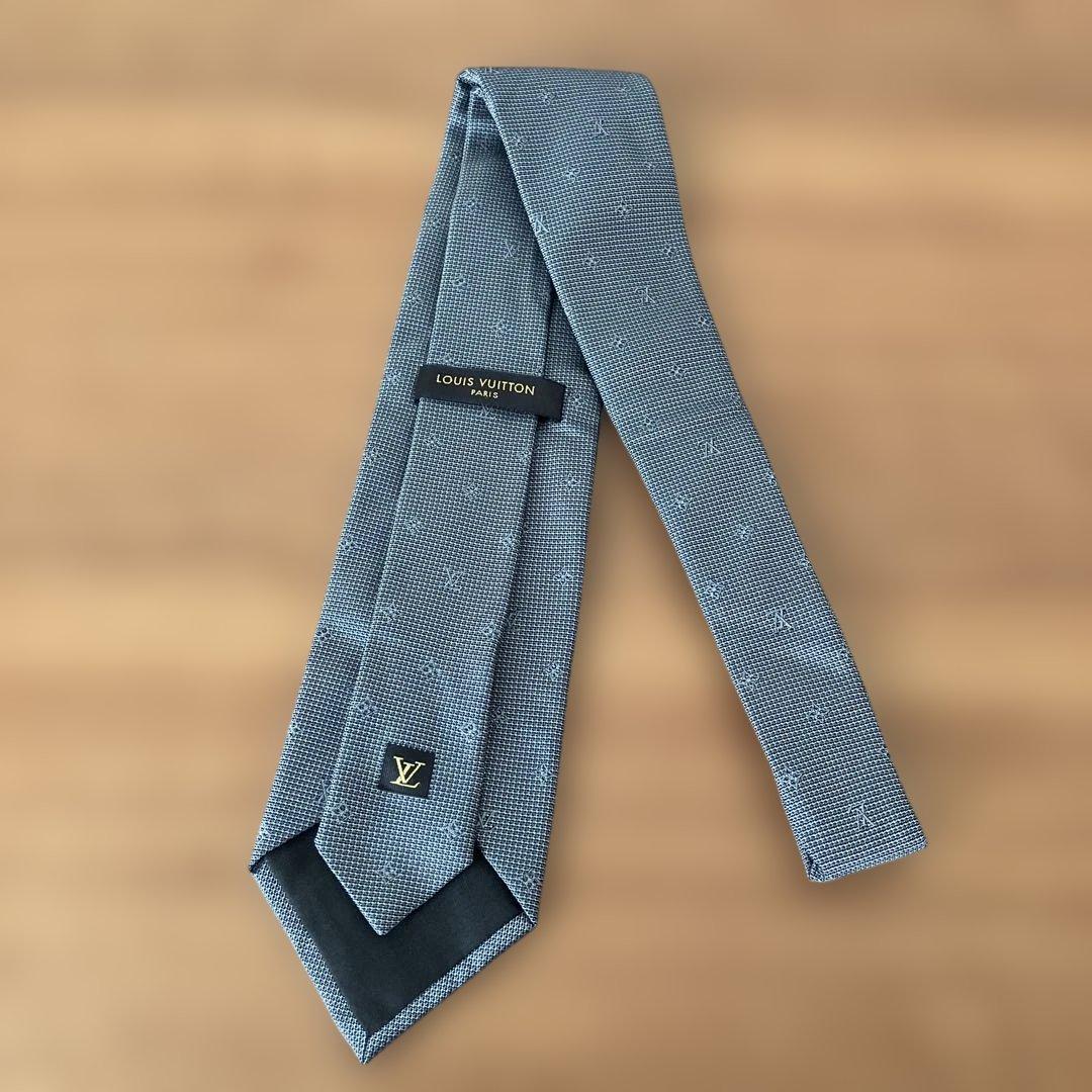 ルイ・ヴィトン シルク ネクタイ グレー