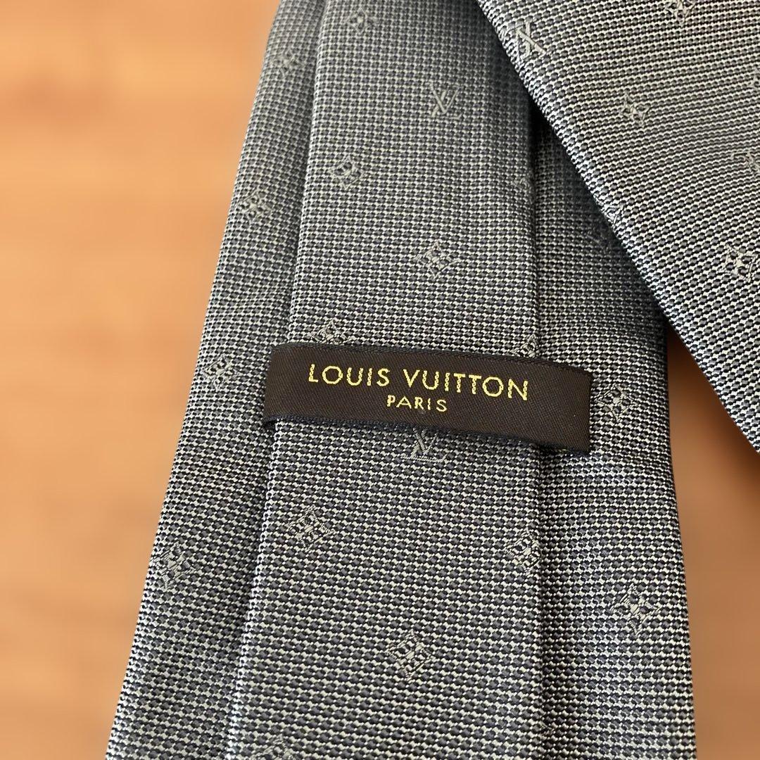 ルイ・ヴィトン シルク ネクタイ グレー