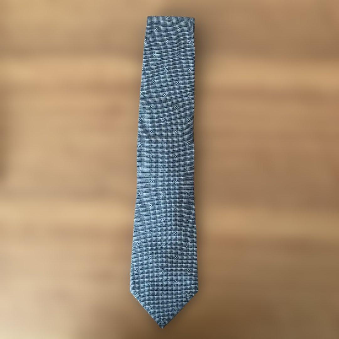 ルイ・ヴィトン シルク ネクタイ グレー