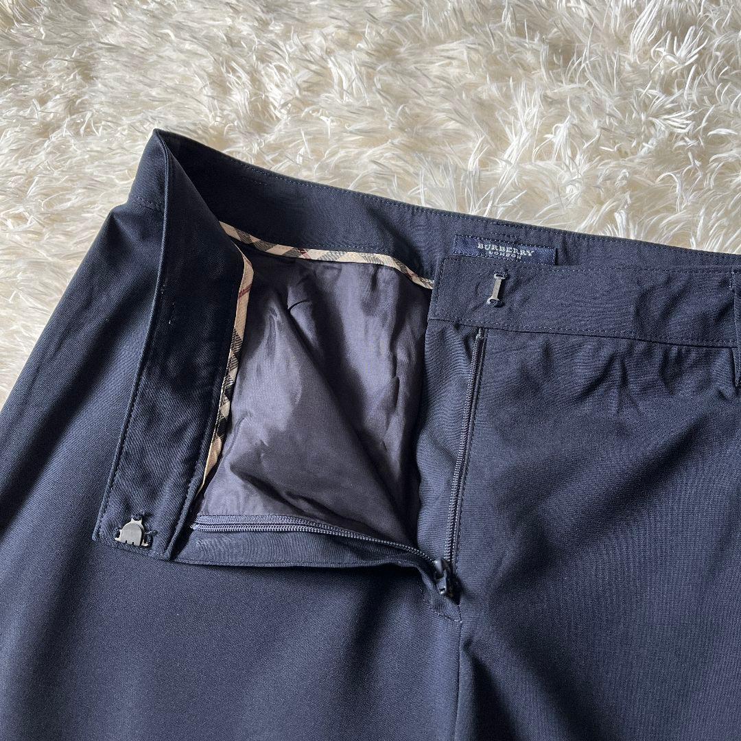 【美品】バーバリーロンドン ウールスラックス ネイビー 44 イタリア製