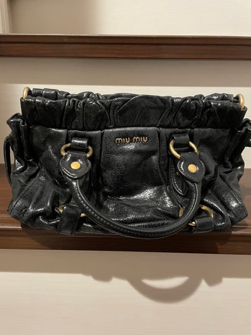 miu miu 2way ショルダーバッグ ブラック