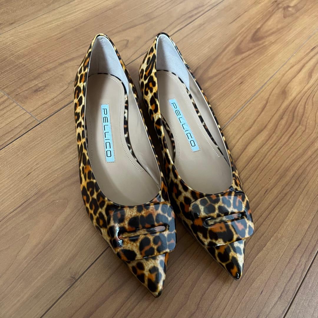PELLICO フラットシューズ　35.5 レオパード