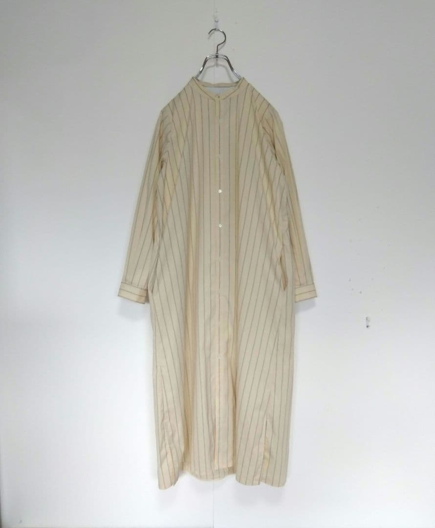 ほぼ未使用✨TICCA バンドカラーストライプシャツワンピース