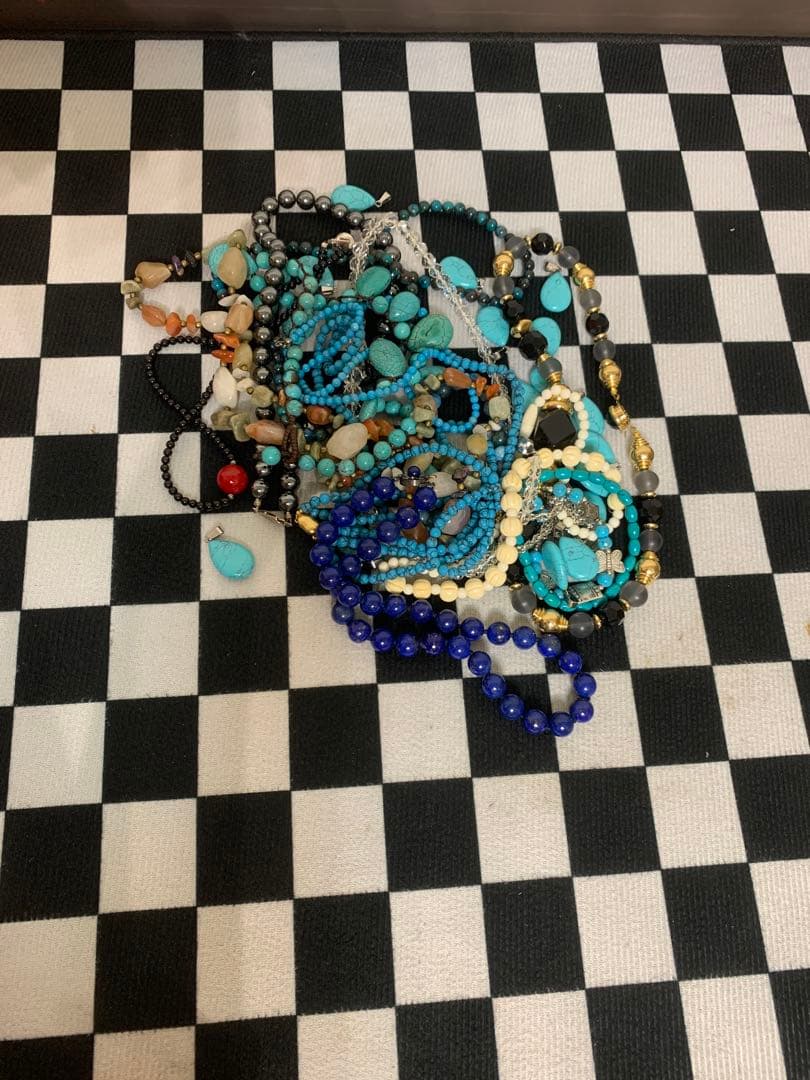 カジュアルビーズネックレスとブレスレットセット