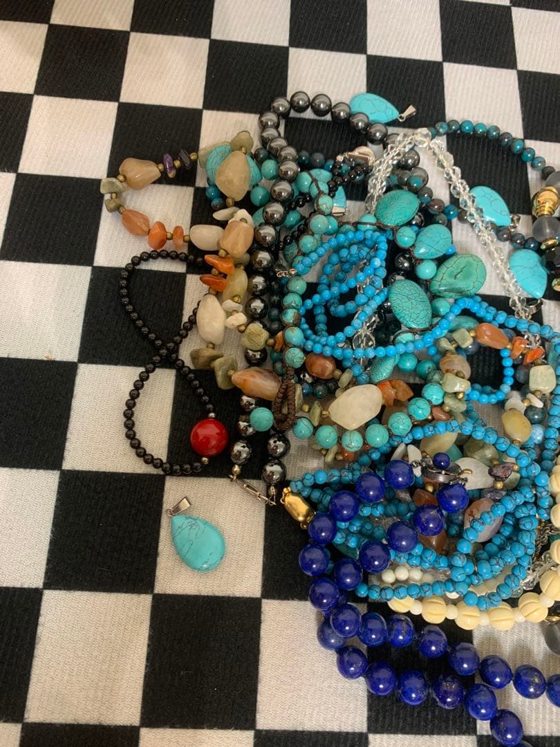 カジュアルビーズネックレスとブレスレットセット