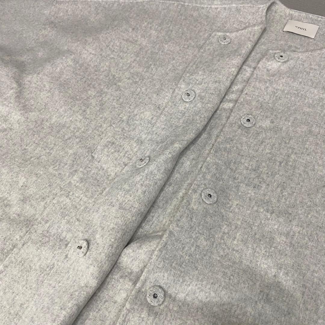 ルフィルLE PHILソフトウールリバーポンチョ ライトグレー