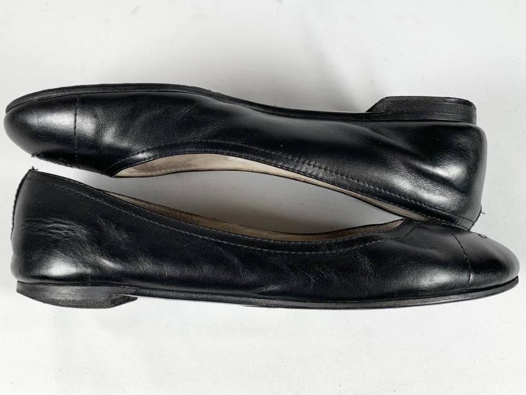 【正規】美品 シャネル CHANEL ココマーク レザー フラットシューズ 39