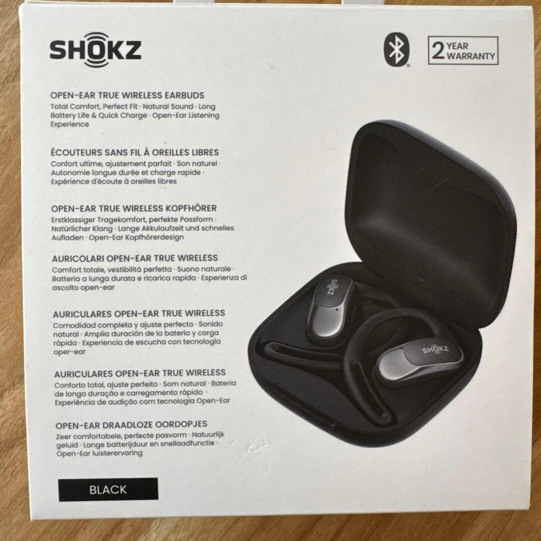 SHOKZ OPENFIT AIR ワイヤレスイヤホン ブラックほぼ新品