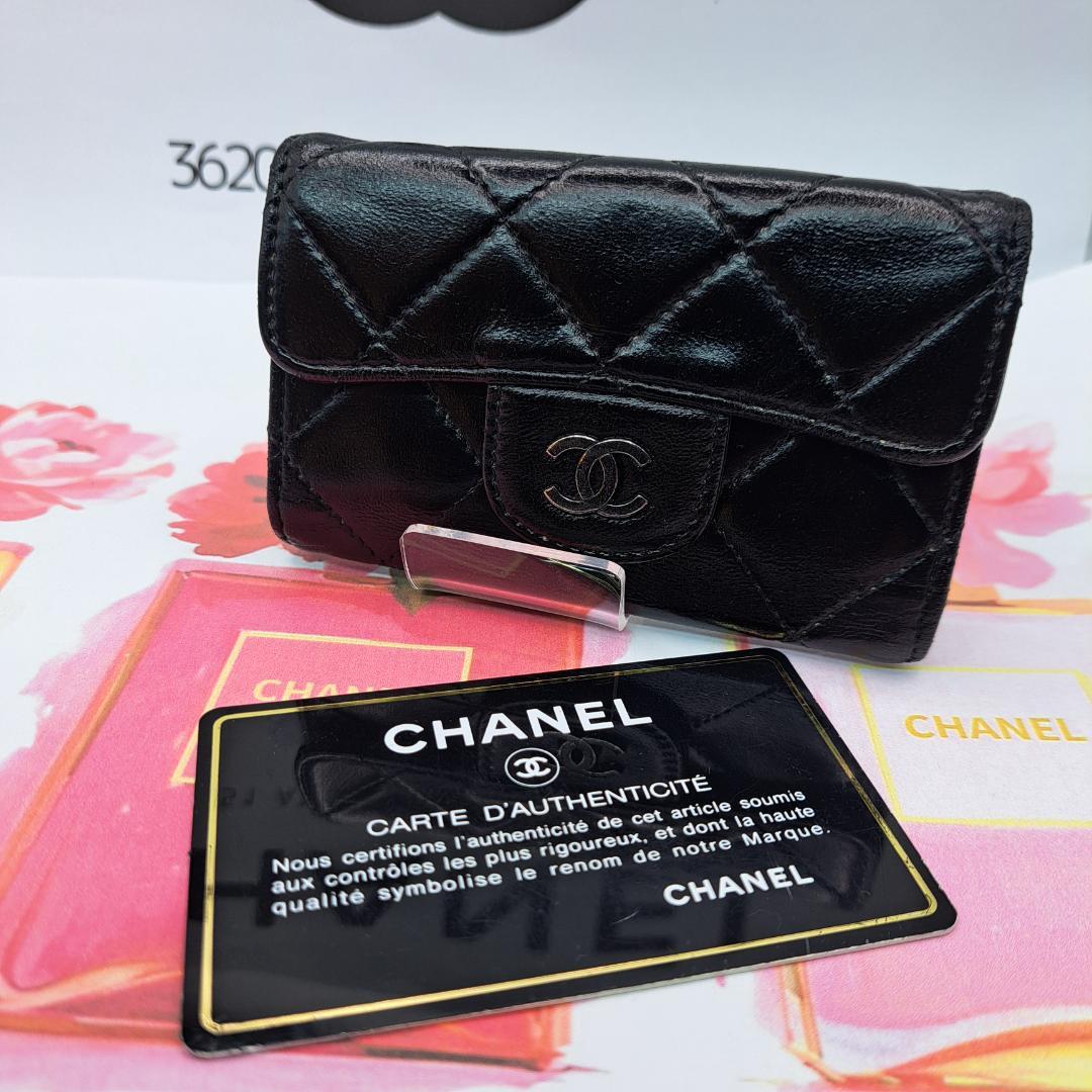 CHANEL　マトラッセ　キーケース　ブラック