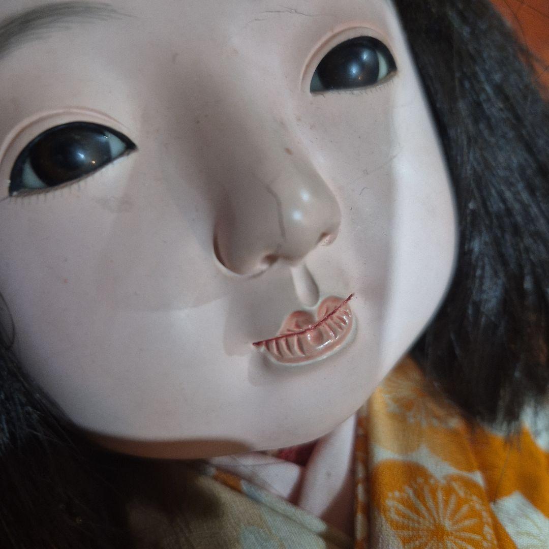 市松人形 オレンジの梅柄