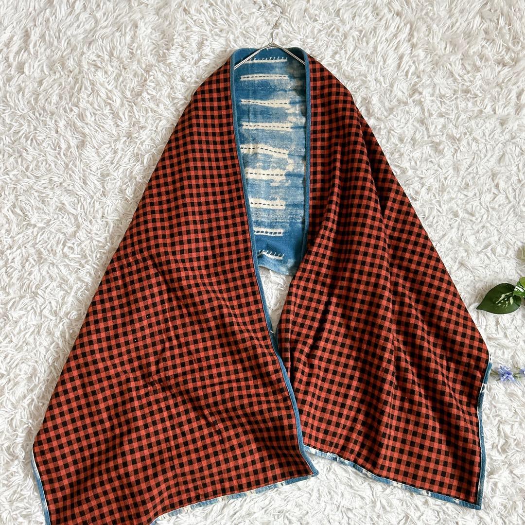 美品⁂レア⁂ラルフローレン⁂大判ストール　リバーシブル　染め柄　総柄　チェック