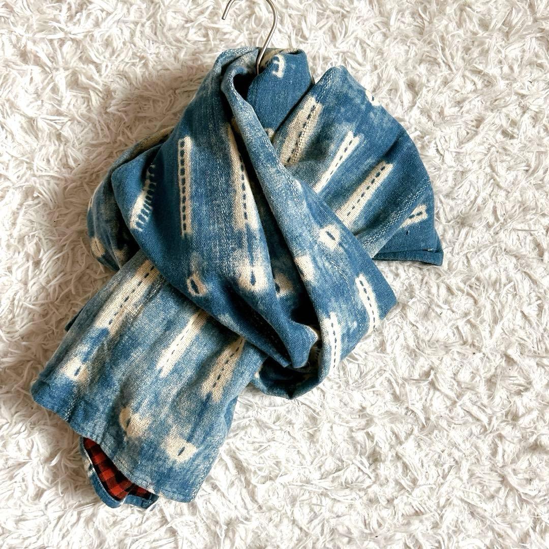 美品⁂レア⁂ラルフローレン⁂大判ストール　リバーシブル　染め柄　総柄　チェック