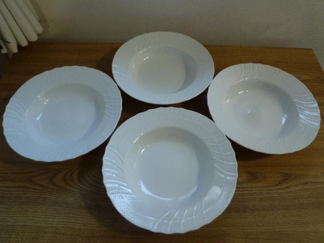 リチャードジノリ ベッキオホワイト 20㎝ スーププレート、4枚