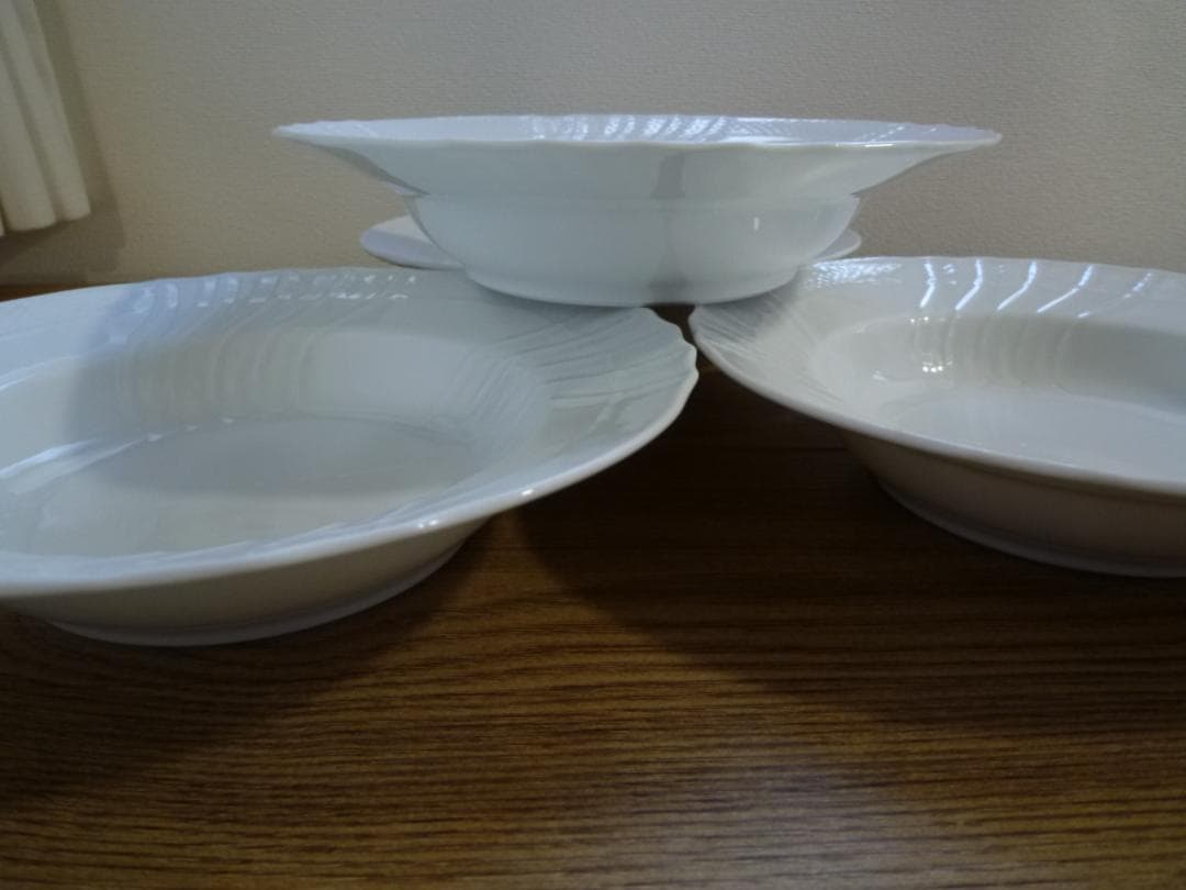 リチャードジノリ ベッキオホワイト 20㎝ スーププレート、4枚