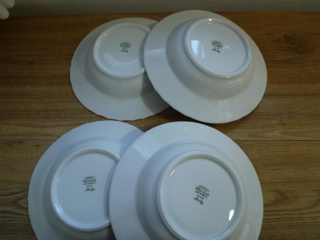 リチャードジノリ ベッキオホワイト 20㎝ スーププレート、4枚