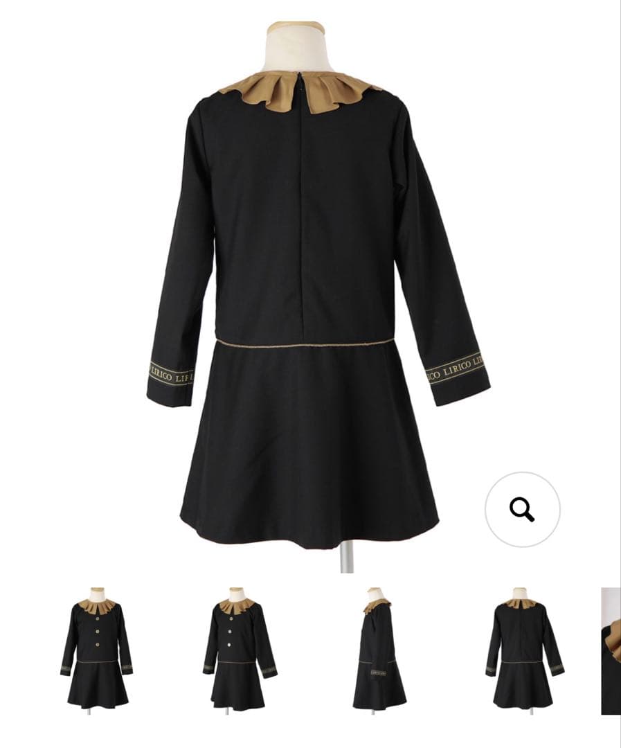 【匿名発送】LIRICOゴールドライン長袖ワンピース　フォーマル　卒園式　入園式