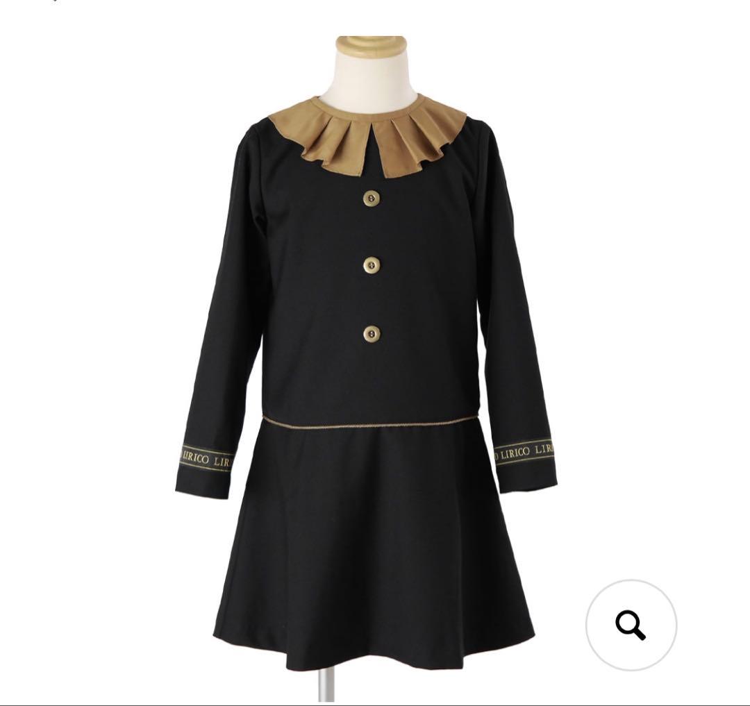 【匿名発送】LIRICOゴールドライン長袖ワンピース　フォーマル　卒園式　入園式