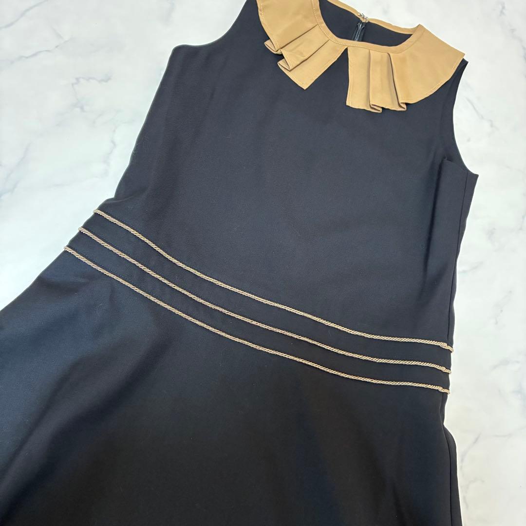 【匿名発送】LIRICOゴールドライン長袖ワンピース　フォーマル　卒園式　入園式