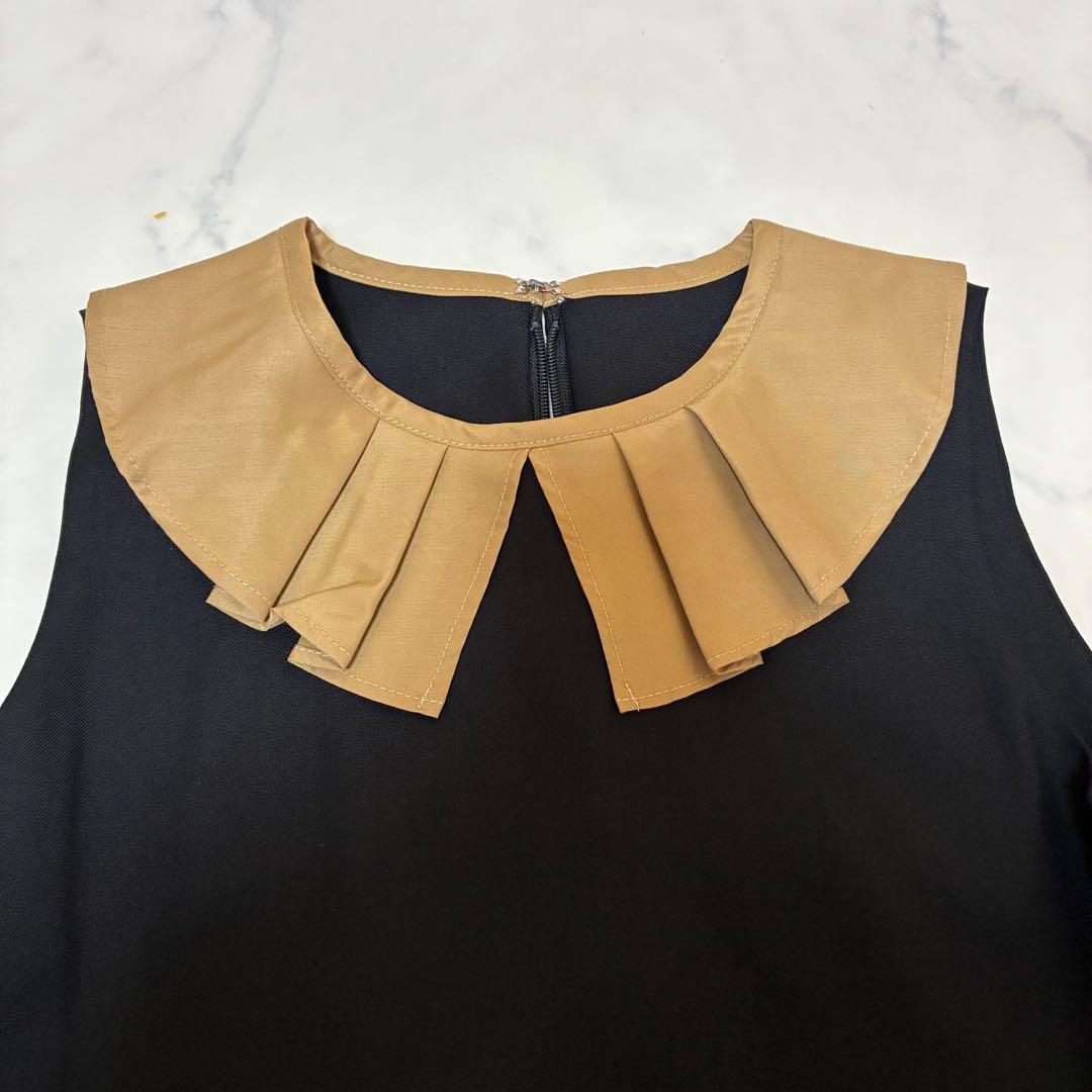 【匿名発送】LIRICOゴールドライン長袖ワンピース　フォーマル　卒園式　入園式