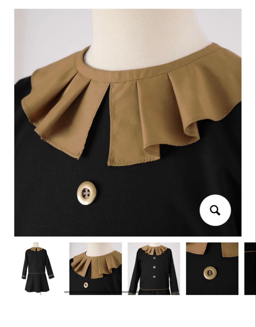 【匿名発送】LIRICOゴールドライン長袖ワンピース　フォーマル　卒園式　入園式