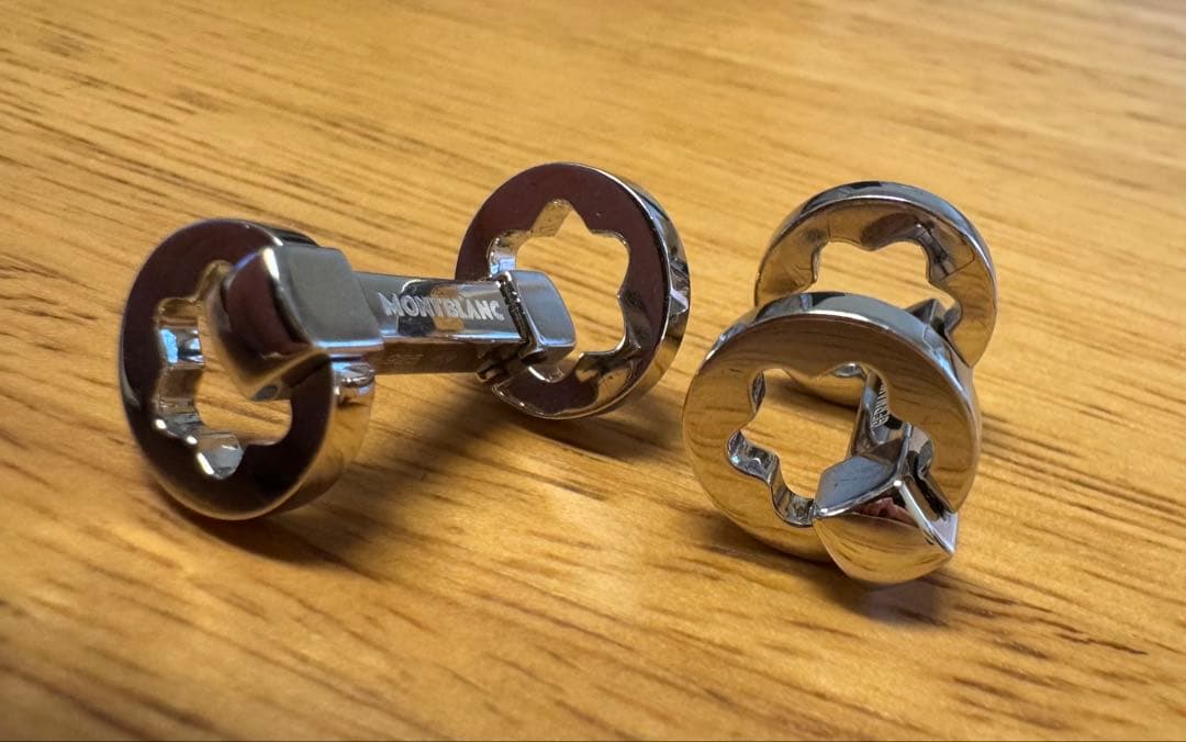 MONTBLANC(モンブラン)カフス ロゴ シルバー 現品のみ