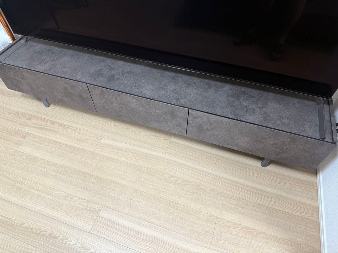 グレー テレビボード 3つの引き出し付き