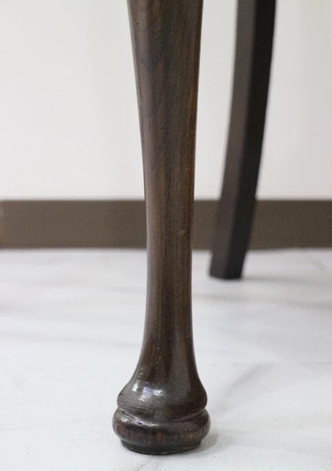 イギリス アンティーク クイーン アン様式 猫脚 本革 オーク材 チェア 椅子