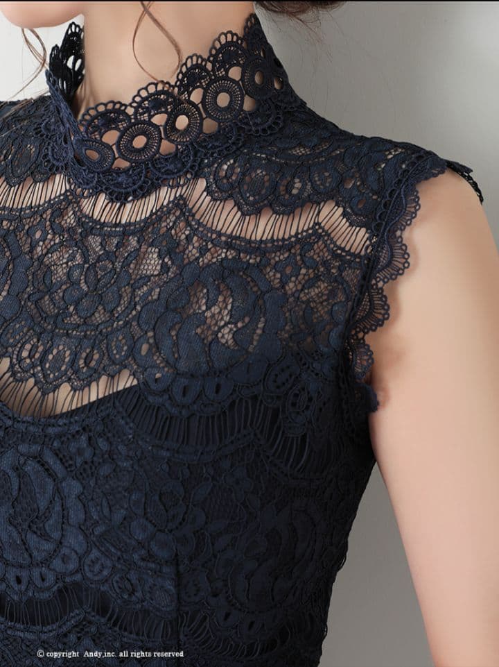 andy ドレス　韓国　レース　チェック