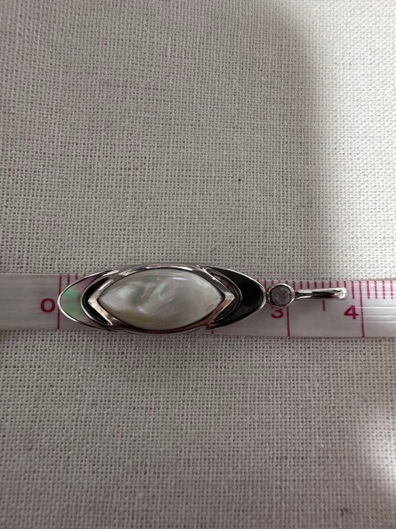 agete アガット　シルバーシェルチャーム　夜光貝　黒蝶貝　販売証明書＆箱付き