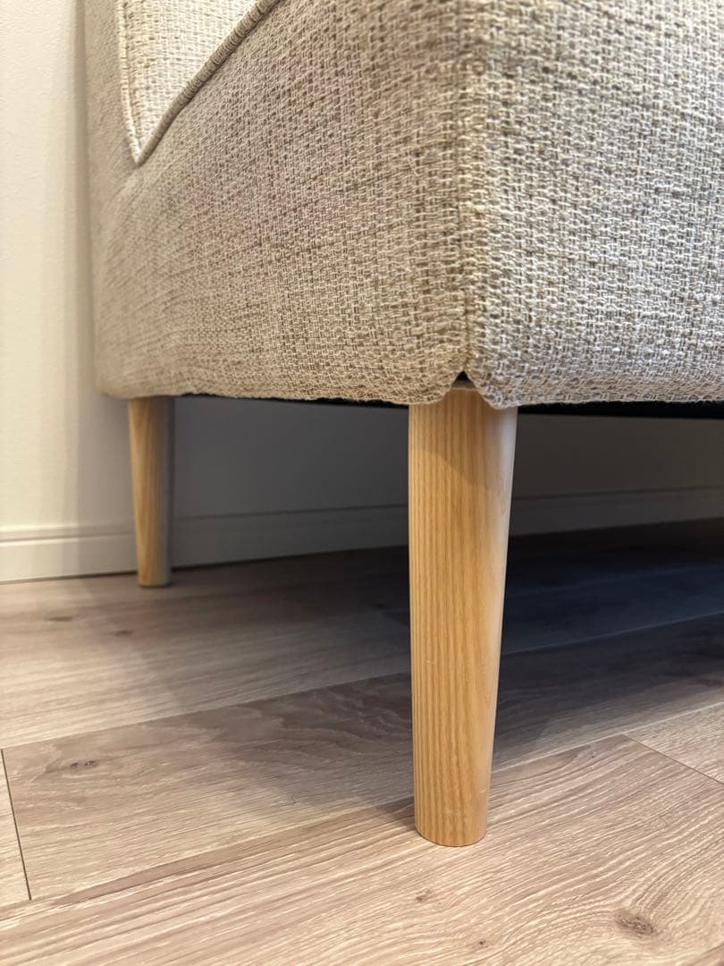 ベージュ 2人掛け　カウチソファ