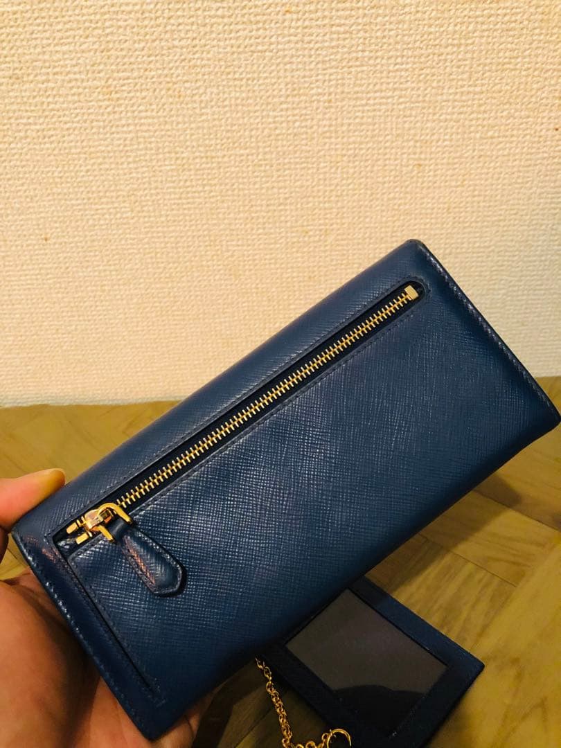 PRADA ネイビー 長財布 ケース付き