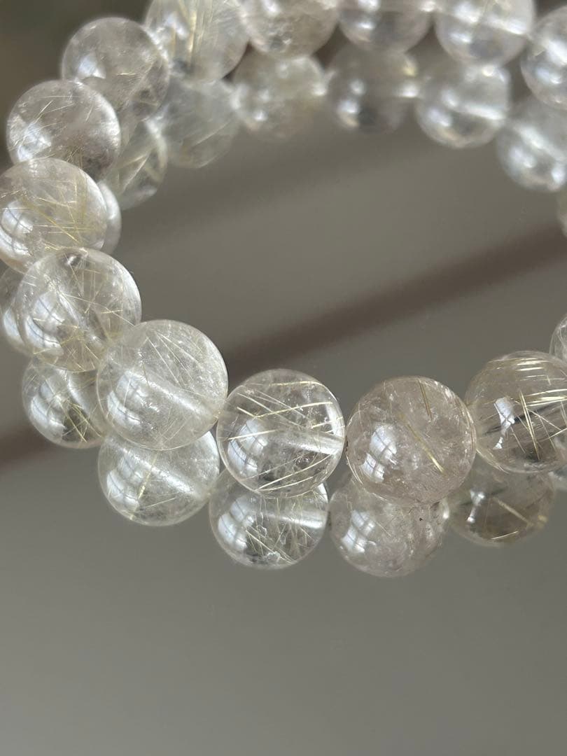 【高品質・透明感抜群】シルバールチルクォーツ 11mm (内径16cm)