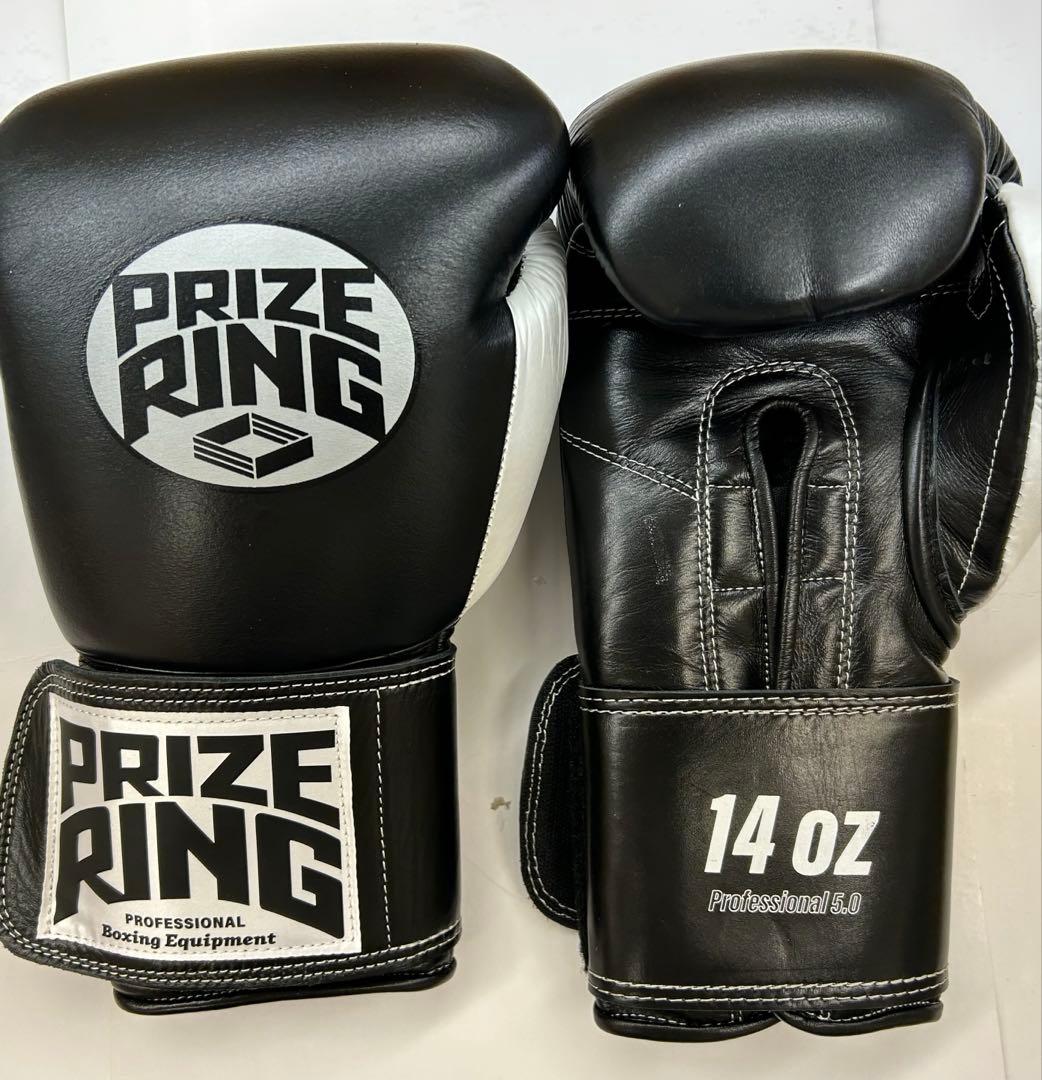 プライズリング　ボクシンググローブ　本革製　14oz 黒