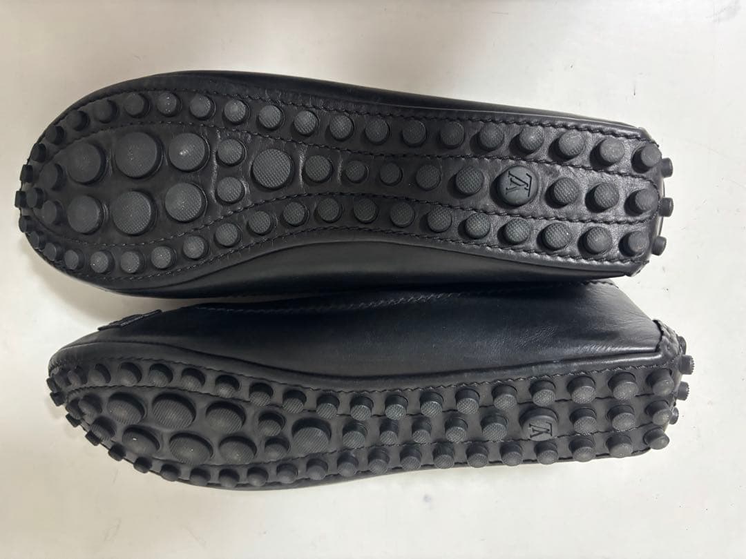 ルイヴィトン　パンプス　LVロゴ　ゴールド　レザー　黒　37 1/2