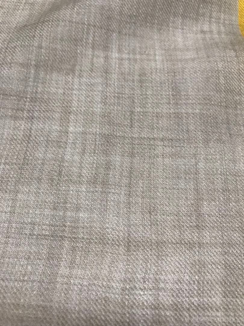 HERMES カシミヤストール　正方形ベージュ紺黄　　超大判