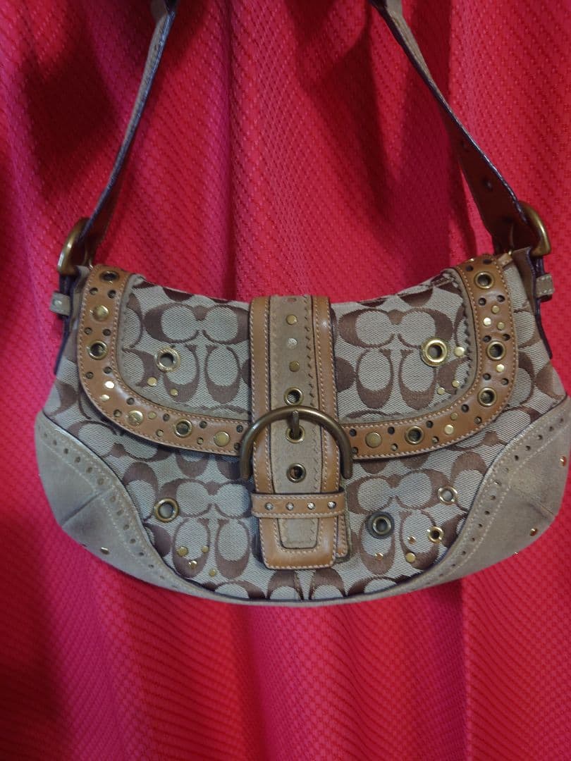 コーチ ショルダーバッグ　ハンドバッグ　スエードy2k