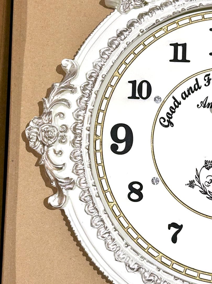 電波掛け時計 ゴールデンエンジェルラウンド振り子時計W