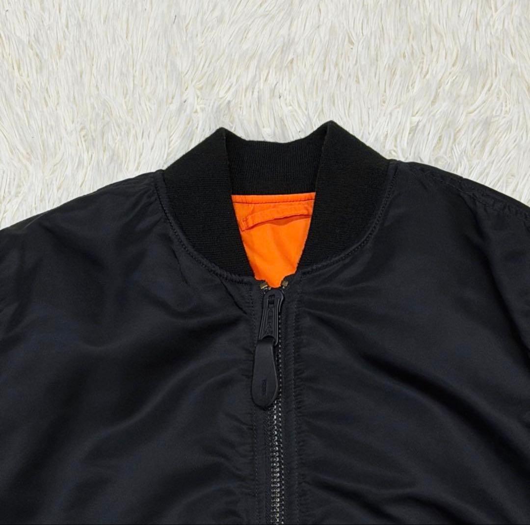 1772　アルファインダストリーズ　MA-1フライトジャケット　M　黒　ブラック