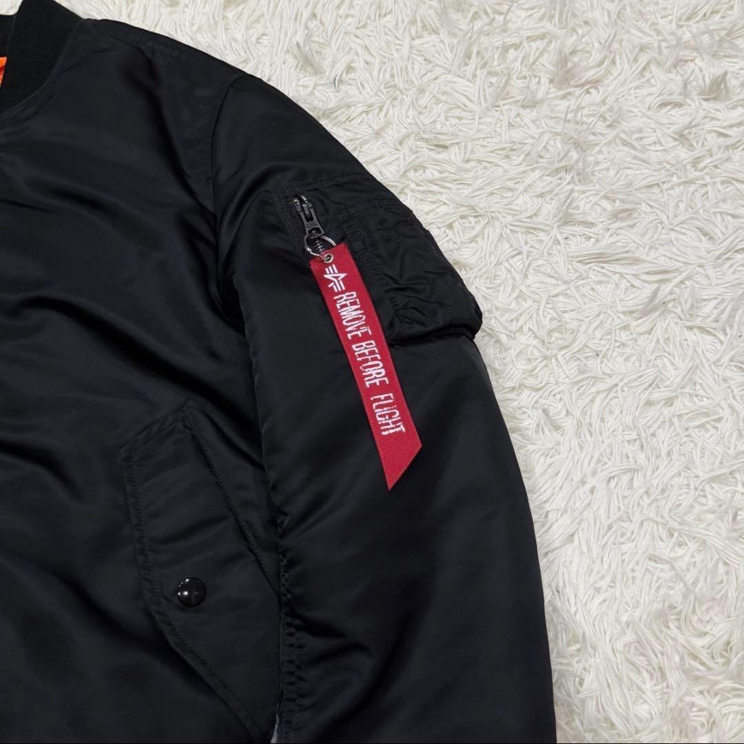 1772　アルファインダストリーズ　MA-1フライトジャケット　M　黒　ブラック