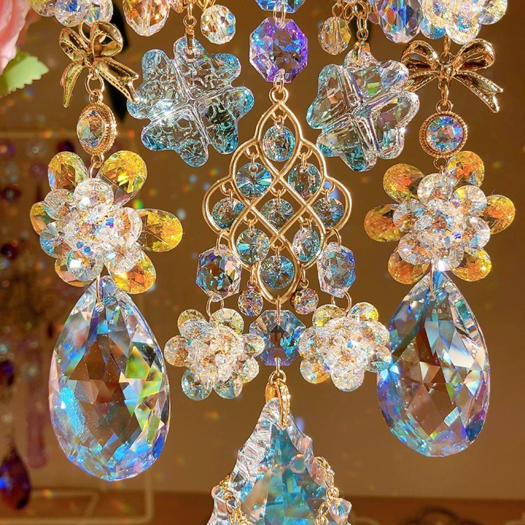 スワロフスキー♡Aurora flower。:.゜ஐ⋆*サンキャッチャー♡